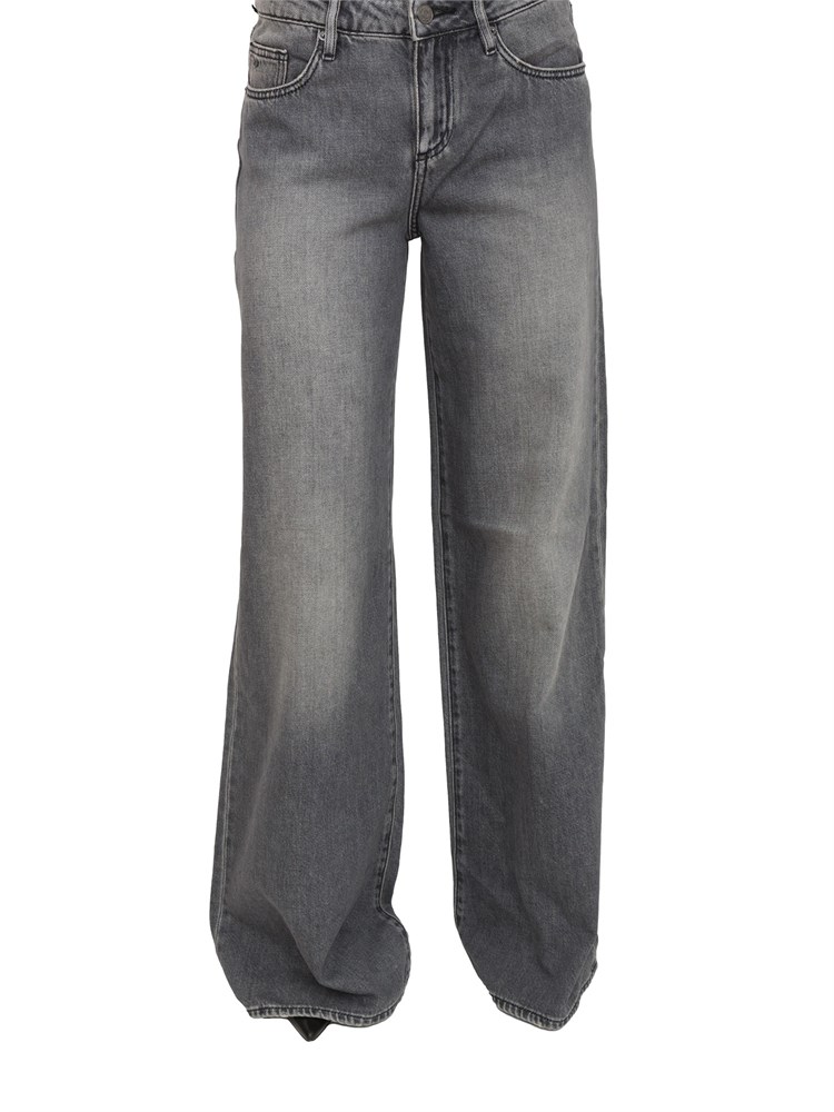 Jeans donna Armani Exchange modello loose in denim grigio con effetto délavé