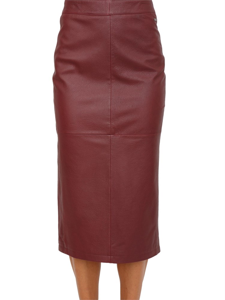 Gonna longuette Armani Exchange in pelle bordeaux