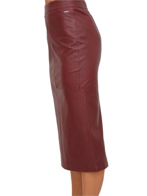Gonna longuette Armani Exchange in pelle bordeaux in DONNA