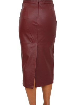 Gonna longuette Armani Exchange in pelle bordeaux in DONNA