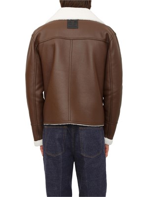 Giubbotto biker marrone Richmond X uomo con collo in pelliccia sintetica in UOMO