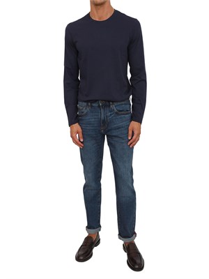 T-shirt  blu Armani Exchange in cotone Pima a maniche lunghe in UOMO