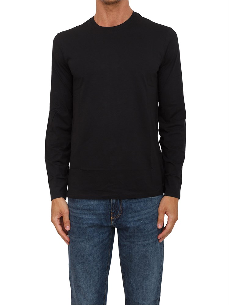 T-shirt  nero Armani Exchange in cotone Pima a maniche lunghe