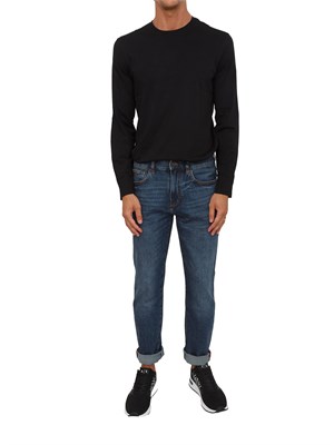 T-shirt  nero Armani Exchange in cotone Pima a maniche lunghe in UOMO