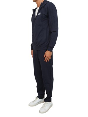 Tuta sportiva blu EA7 Core Identity in jersey di cotone in UOMO