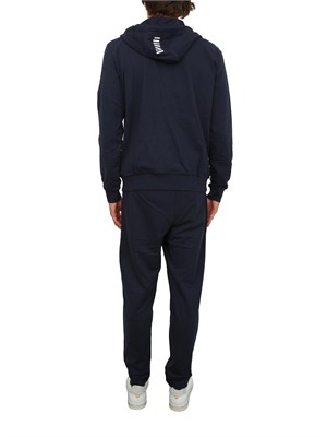 Tuta sportiva blu EA7 Core Identity in jersey di cotone in UOMO