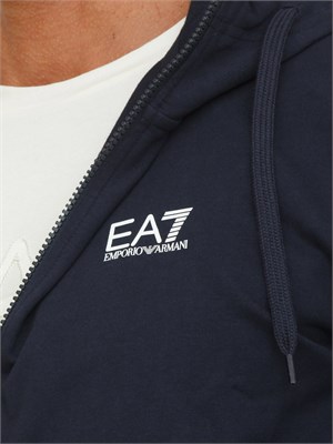 Tuta sportiva blu EA7 Core Identity in jersey di cotone in UOMO