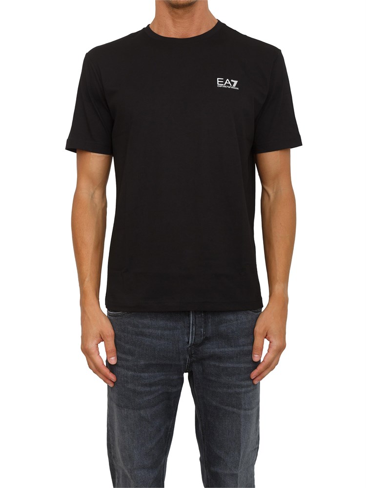 T-shirt  nero EA7 Logo Series in jersey di cotone