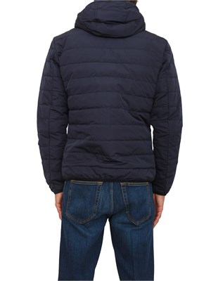 Piumino blu EA7 packable con cappuccio Premium Shield in UOMO