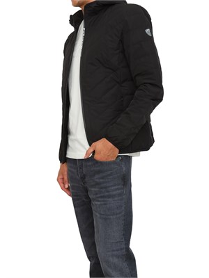 Piumino nero EA7 packable con cappuccio Premium Shield in UOMO