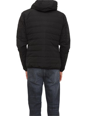 Piumino nero EA7 packable con cappuccio Premium Shield in UOMO