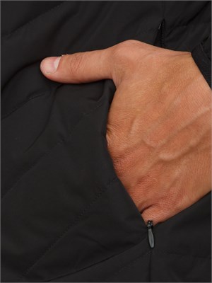 Piumino nero EA7 packable con cappuccio Premium Shield in UOMO