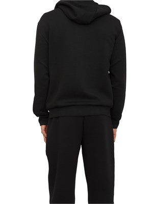 Felpa con cappuccio nero EA7 Premium Shield in misto viscosa stretch in UOMO
