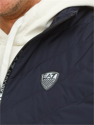 Gilet blu EA7 imbottito packable in tessuto tecnico in UOMO