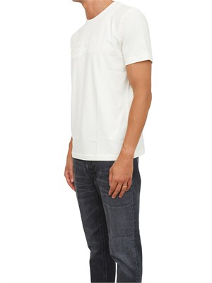 T-shirt a maniche corte avorio EA7 Visibility in jersey stretch di cotone in UOMO