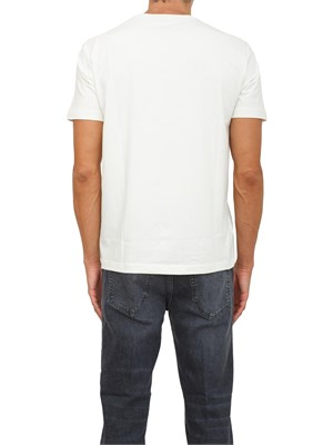 T-shirt a maniche corte avorio EA7 Visibility in jersey stretch di cotone in UOMO