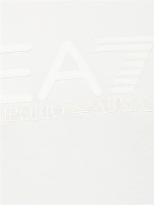 T-shirt a maniche corte avorio EA7 Visibility in jersey stretch di cotone in UOMO