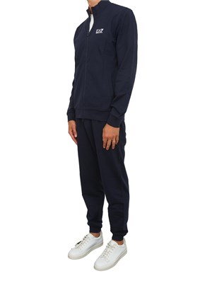 Tuta sportiva blu EA7 Core Identity in cotone in UOMO