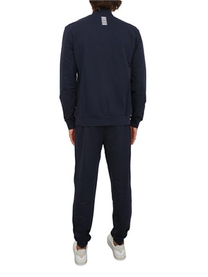 Tuta sportiva blu EA7 Core Identity in cotone in UOMO