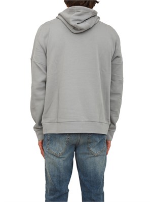 Felpa con cappuccio grigio EA7 Visibility in misto cotone in UOMO