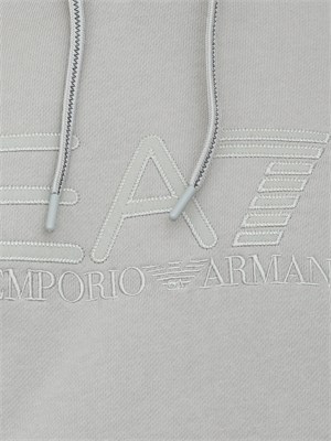 Felpa con cappuccio grigio EA7 Visibility in misto cotone in UOMO