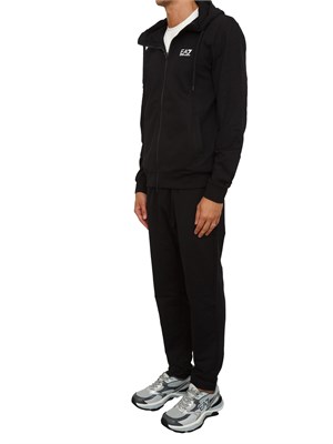 Tuta sportiva nero EA7 Core Identity in jersey di cotone in UOMO