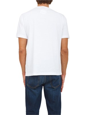 T-shirt bianco EA7 Logo Series in cotone con maxi logo in UOMO