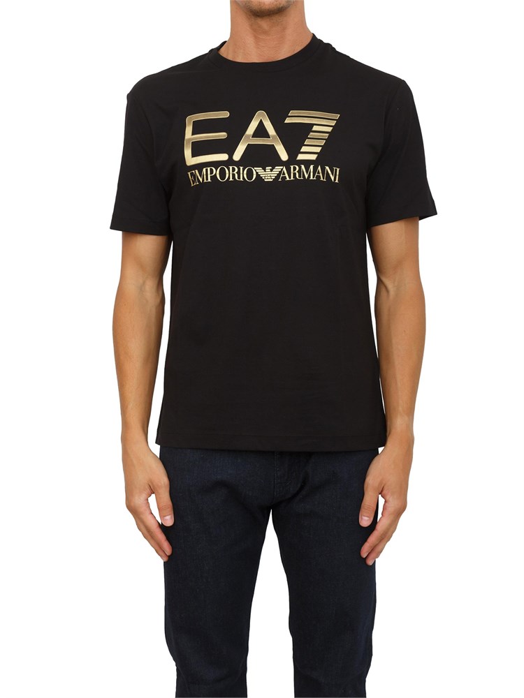 T-shirt bianco EA7 Logo Series in cotone con maxi logo
