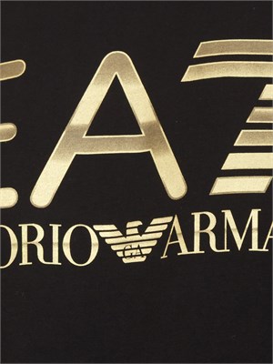 T-shirt bianco EA7 Logo Series in cotone con maxi logo in UOMO