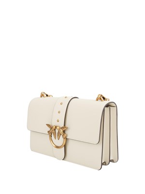 Borsa a spalla Pinko in pelle liscia bianca in DONNA