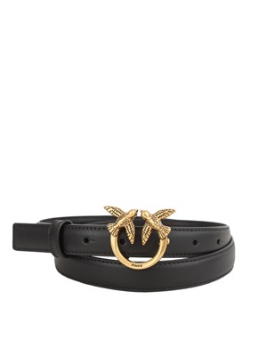 Cintura Pinko in pelle nera mano seta con fibbia oro in DONNA