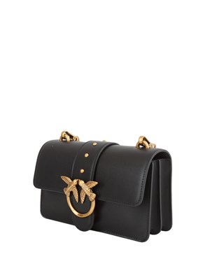 Borsa a tracolla Pinko in pelle liscia nera in DONNA