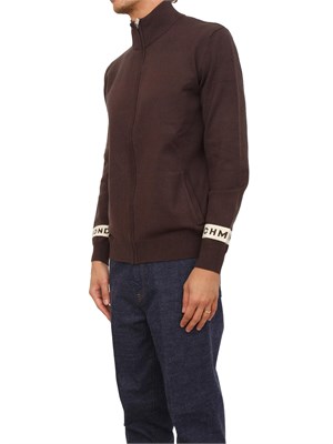 Cardigan zip Richmond X uomo in misto viscosa marrone in UOMO