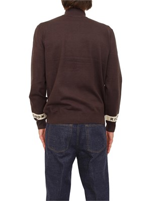 Cardigan zip Richmond X uomo in misto viscosa marrone in UOMO