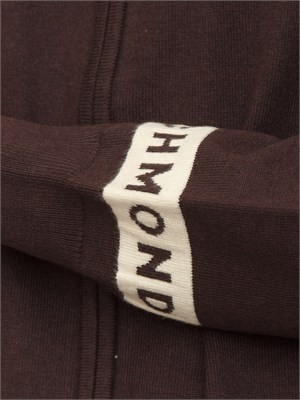 Cardigan zip Richmond X uomo in misto viscosa marrone in UOMO