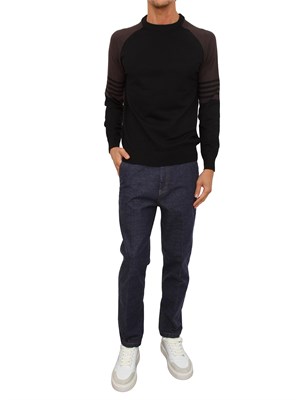 Maglia girocollo Richmond X uomo in misto lana nero e marrone in UOMO