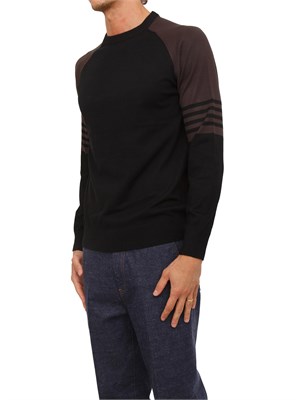 Maglia girocollo Richmond X uomo in misto lana nero e marrone in UOMO