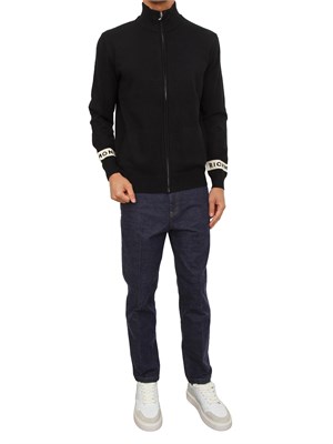 Cardigan zip Richmond X uomo in misto viscosa nera in UOMO