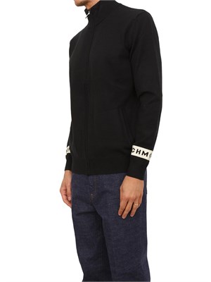 Cardigan zip Richmond X uomo in misto viscosa nera in UOMO