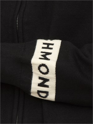 Cardigan zip Richmond X uomo in misto viscosa nera in UOMO