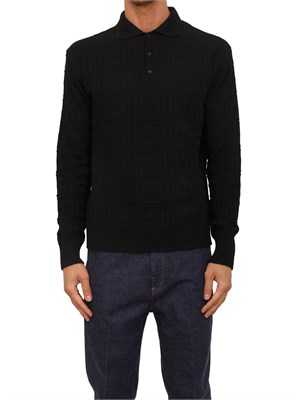 Maglia Richmond X uomo in lana nera con lavorazione logo all over in UOMO