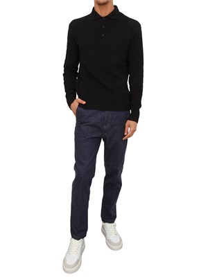 Maglia Richmond X uomo in lana nera con lavorazione logo all over in UOMO