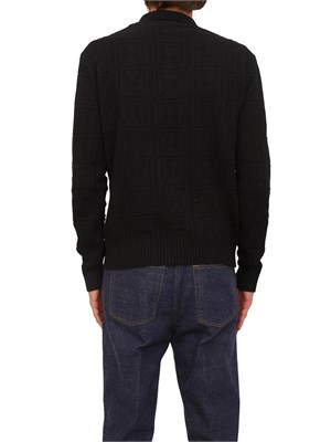 Maglia Richmond X uomo in lana nera con lavorazione logo all over in UOMO