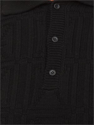 Maglia Richmond X uomo in lana nera con lavorazione logo all over in UOMO