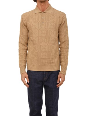 Maglia Richmond X uomo in lana cammello con lavorazione logo all over in UOMO