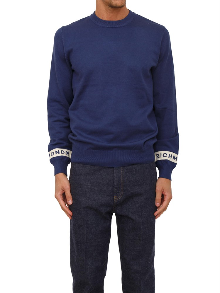 Maglia girocollo uomo Richmond X in misto viscosa bluette