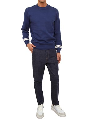 Maglia girocollo uomo Richmond X in misto viscosa bluette in UOMO