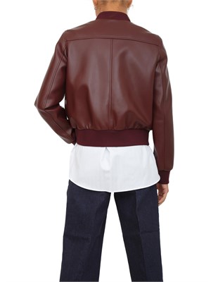 Giubbino Twinset effetto pelle bordeaux con bottoni oro logati in DONNA