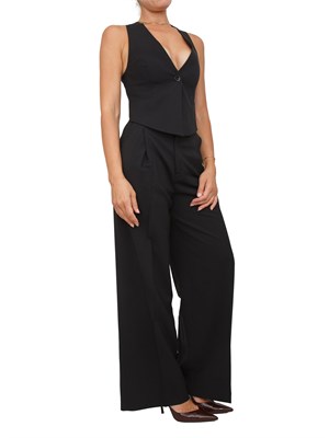 Gilet Twinset in misto viscosa nero con taglio corto dietro in DONNA