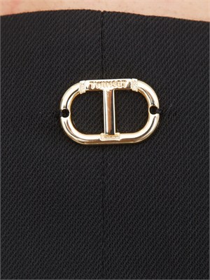 Gilet Twinset in misto viscosa nero con taglio corto dietro in DONNA
